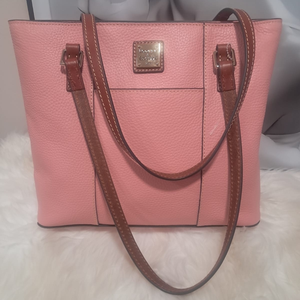 Dooney & Bourke Pink and Brown Leather Tote NWOT